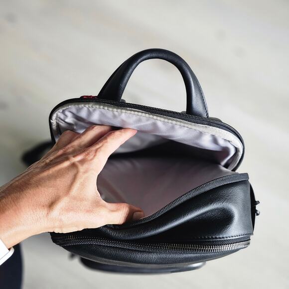 TUMI Blaire Leather laptop Backpack New Black Gunmetal - Picture 9 of 11